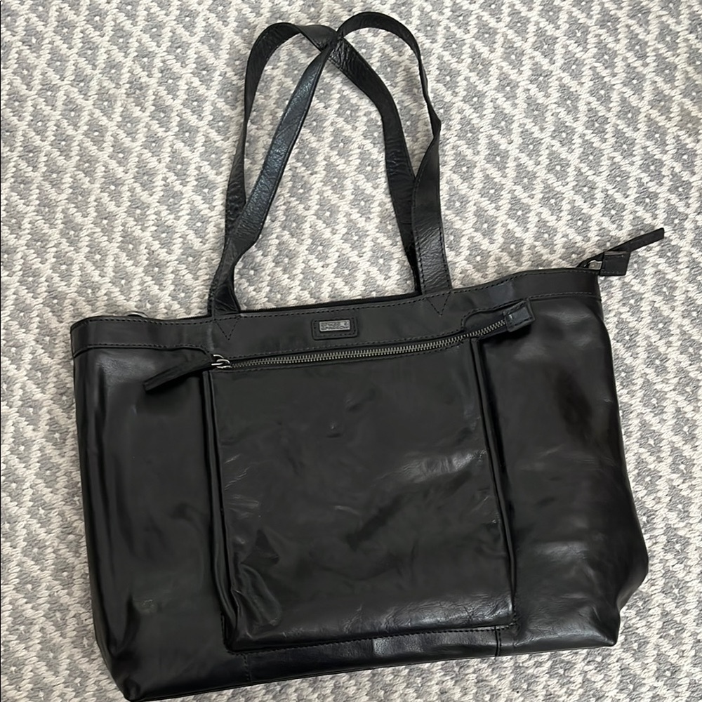 Spikes & Sparrow Black Leather Purse Tote Bag